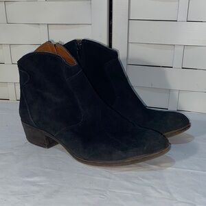 Lucky Brand Black Suede Ankle Boots Women’s Size 9.5